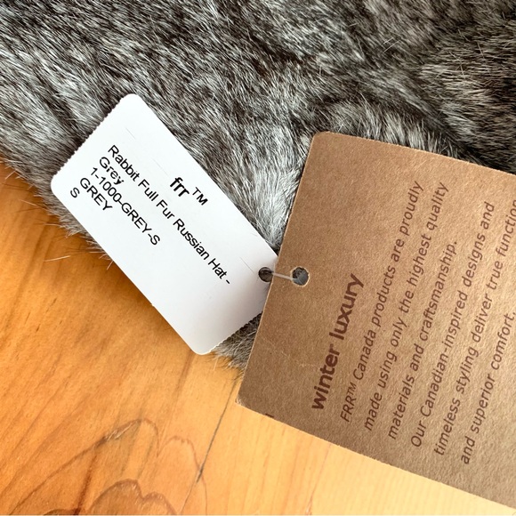 Gray Rabbit Fur Trapper Hat - Picture 10 of 15